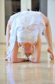 Very Flexible Back Bending Blonde Girl