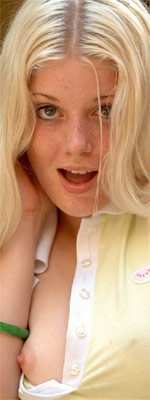 cute blonde teen with freckles